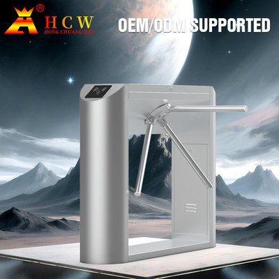 HCW Fingerprint Waist Height SUS304 Tripod Turnstile Gate Three Roller Arm