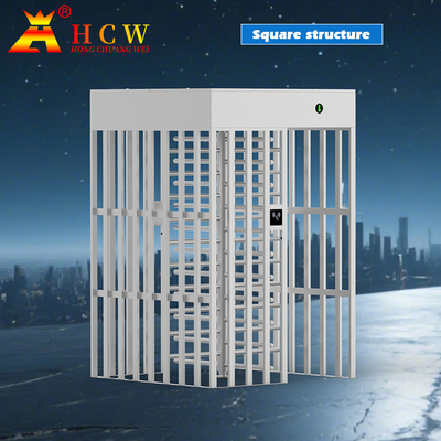 Full Height Construction Site Turnstiles Bidirectional RFID Card Rotating Entrance Gate