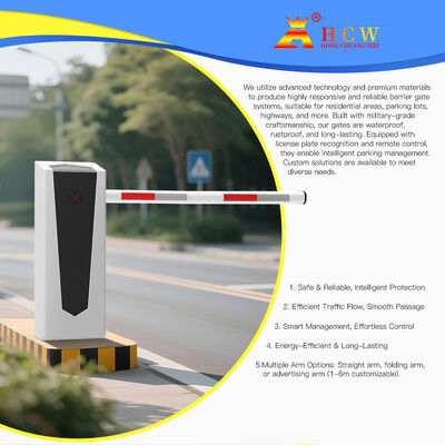 HCW CW248 Automatic Boom Barrier with DC Servo Motor 150W SS304 Construction and 1-6 Seconds Adjustable Speed
