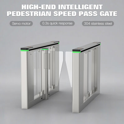 HCW Swing Barrier Turnstile Automatic Gate with 1600*120*980mm Chassis RS485/RS232 Interface and 130W Servo Motor