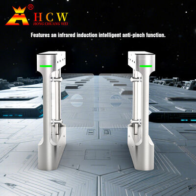 HCW Waterproof IP42 Swing Barrier Turnstile with 10mm Plexiglass and 30-40 People/Minute Throughput for Secure Access Control