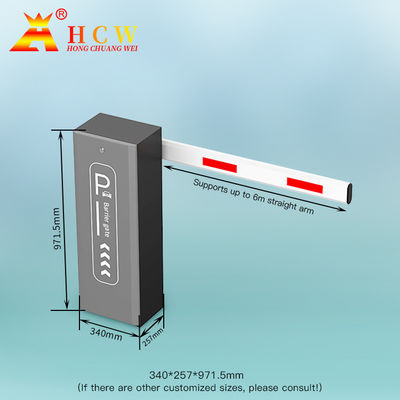 HCW 3-6m Länge Gerade Pole Boom Barriere Tor 200W Sicherheitsparkplatz Barrieren