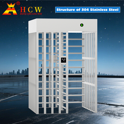 Full Height Construction Site Turnstiles Bidirectional RFID Card Rotating Entrance Gate