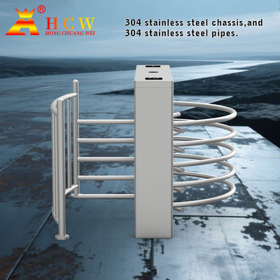 Swiping Card Half Height Turnstile SUS304 1.2mm Thickness Electromagnet Control