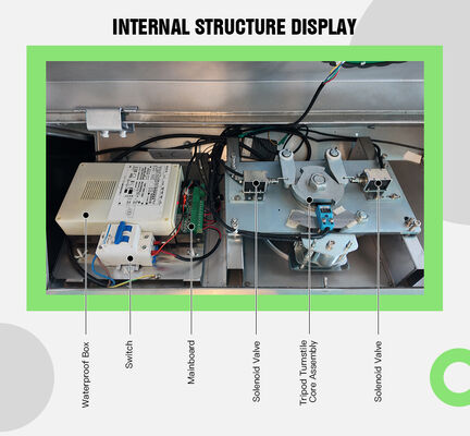 HCW Durable Barrier Turnstile Gate with 550mm Passage Width 100W Rated Power and 20~30 People/Minute Traffic Speed for Access Control