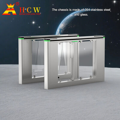 HCW Swing Barrier Turnstile Automatic Gate with 1600*120*980mm Chassis RS485/RS232 Interface and 130W Servo Motor