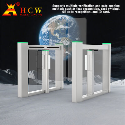HCW Automatic Turnstile Gate with DC Brushless Motor 10mm Plexiglass Door Wings and 3-Million-Cycle Durability