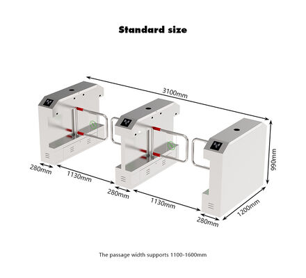 HCW High-capacity Swing Barrier Turnstile with Intelligent Recognition and Triple Anti Pinch Protection for secure access control.